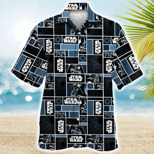 Star Wars Darth Vader Geometric Pattern Black Hawaiian Shirt Summer Aloha Shirt For Men Women