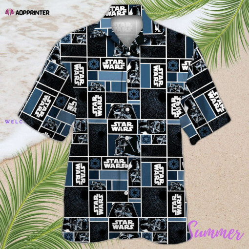Star Wars Darth Vader Geometric Pattern Black Hawaiian Shirt Summer Aloha Shirt For Men Women
