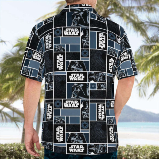 Star Wars Darth Vader Geometric Pattern Black Hawaiian Shirt Summer Aloha Shirt For Men Women