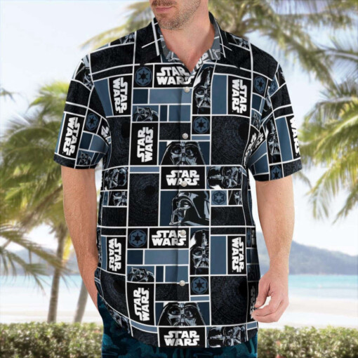 Star Wars Darth Vader Geometric Pattern Black Hawaiian Shirt Summer Aloha Shirt For Men Women