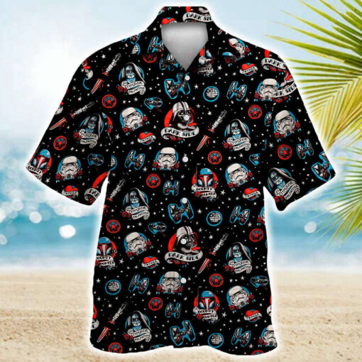 Star Wars Darth Vader Storm Trooper Dark Side Black Hawaiian Shirt Summer Aloha Shirt For Men Women