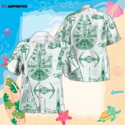 Star Wars Ships Drawing Hawaiian Shirt Summer Aloha Shirt For Men Women