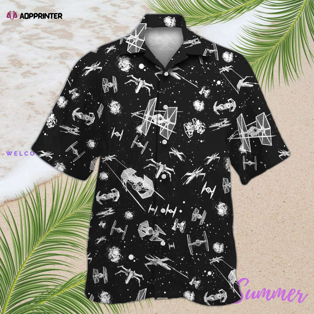 Star Wars Spacecraft Pattern Hawaiian Shirt Summer Aloha Shirt For Men Women