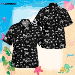 Star Wars Spaceship Black Hawaiian Shirt Summer Aloha Shirt For Men Women