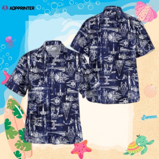 Star Wars Spaceship Blue Hawaiian Shirt Summer Aloha Shirt For Men Women