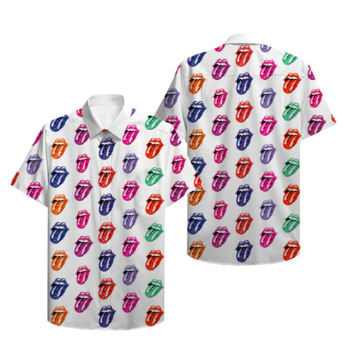 The Rolling Stones Cool Tongue Logo Hawaiian Shirt The BeStar Trek Rock n Roll Shirt
