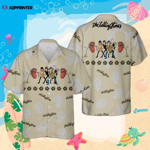 The Rolling Stones Rock n Roll Band Hawaiian Shirt