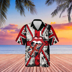 The Rolling Stones United Kingdoms Flag Pattern Hawaiian Shirt - Dream Art Europa