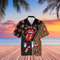 The Rolling Stones Unzipped Pattern Hawaiian Shirt - Dream Art Europa