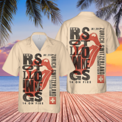 The Rolling Stones Zurich Switzerland 14 On Fire Hawaiian Shirt - Dream Art Europa