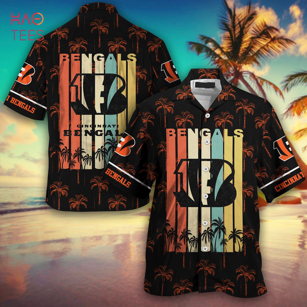 Cincinnati Bengals NFL Hawaiian Shirt Button Up Retro Vintage Summer Shirt Aloha Shirt For Men Women