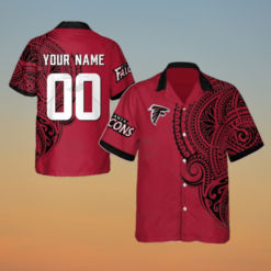 Trending Personalize NFL Atlanta Falcons Polynesian Tattoo Design Hawaiian Red Shirt