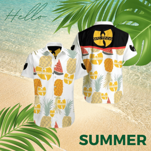 Tropical Pineapple Light Style Summer Party Wu-Tang Clan Hawaiian Shirt Aloha Shirt For Men Women
