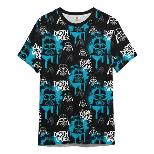 Star Wars Darth Vader Pattern Blue Gift For Fans T-Shirt