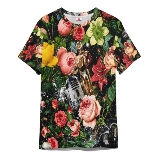 Star Wars Pattern Flower Gift For Fans T-Shirt