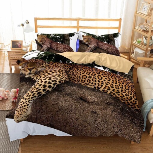 3D Animal Snow Leopard  Bedding Set Bed Linen Blanket Pink Bedding