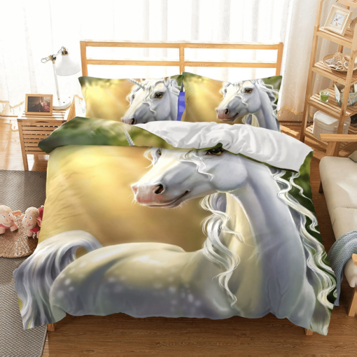 3D Bedding Animal Unicorn Printed Bedding Sets Duvet Cover Set EXR