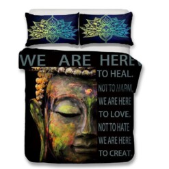 2018-2019  Print Bedding Buddha Theme Bedding Sets Buddhist Culture