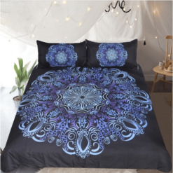 Mandala Blue And Purple  Bedding Set