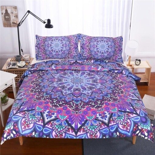 Purple Flower Mandala Bedding Set