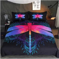 Dragonfly Mandalapurple Pink Bedding Set