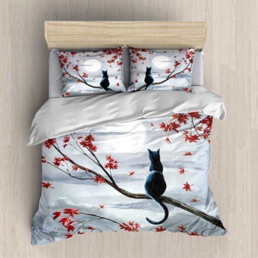 Cat And Flowers Bedding