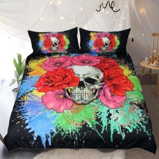 Flowers Skull Bedding Set