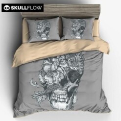 Flower Cranium Skull Bedding Set