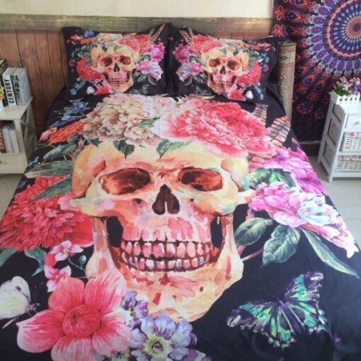 Flower Skull Bedding Sets