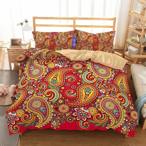 Orange Bohemian Bedroom Duvet Cover Bedding Sets