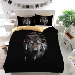 Wolves Dreamcatcher Native American Wolf Wild Animal Tribal Bedding Set Duvet Cover