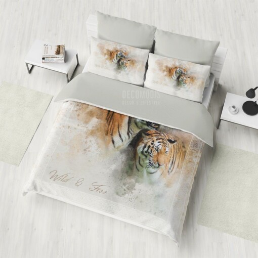 Tigers Bedding, Animal Duvet Cover Set, Tiger Bedspread Bedding Set, Wild & Free Photography Bedding
