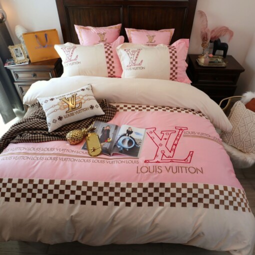 Lv Type 192 Bedding Sets Duvet Cover Lv Bedroom Sets Luxury Brand Bedding