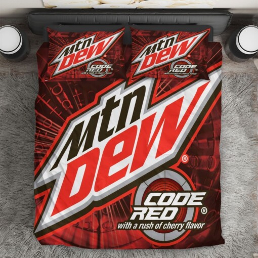 Mountain Dew Code Red With A Rush Of Cherry Flavor Bedding Sets