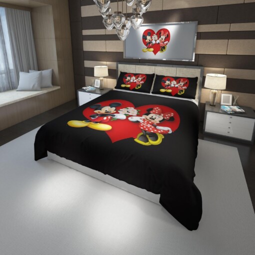 Disney Mickey And Minnie 2 Duvet Cover Bedding Set