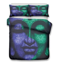 2019 3D Print Bedding Buddha Green Theme Bedding Sets Buddhist