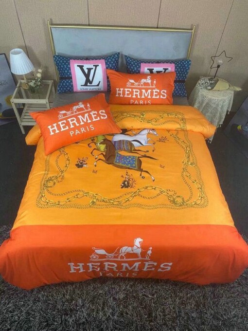 Hermes Paris Luxury Brand Type 79 Bedding Sets Duvet Cover Bedroom Sets