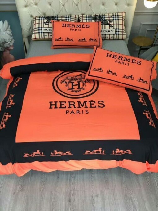 Hermes Paris Luxury Brand Type 09 Bedding Sets Duvet Cover Bedroom Sets