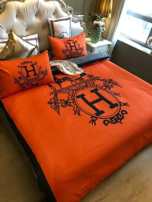 Hermes Paris Luxury Brand Type 08 Bedding Sets Duvet Cover Bedroom Sets