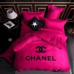 Chanel Pink 24 Bedding Sets Duvet Cover Sheet Cover Pillow Cases Luxury Bedroom Sets