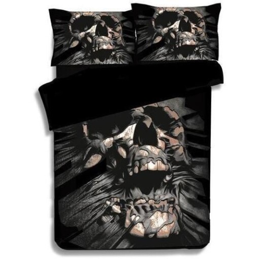 Skull Bedding Set 3D Black