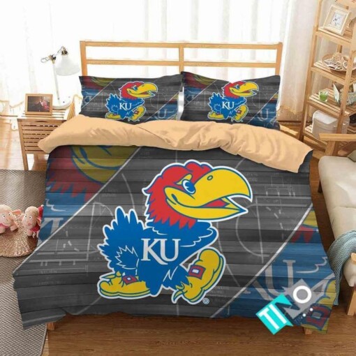 Ncaa Kansas Jayhawks 1 Logo N 3d Personalized Sets Duvet Cover Bedroom Set Bedset Bedlinen