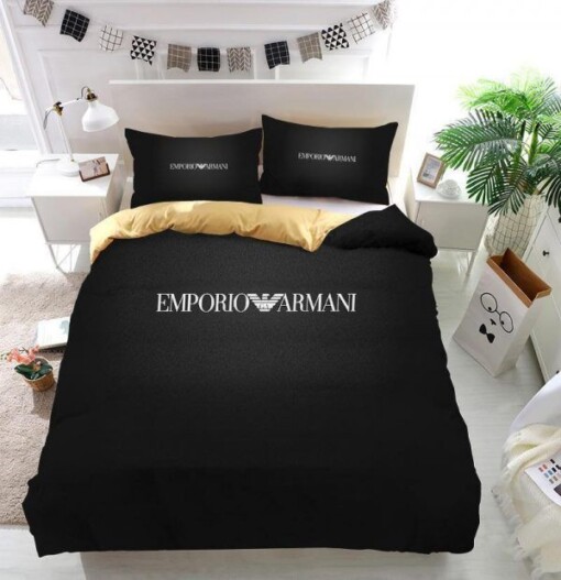 Armani Logo Custom Duvet Cover Bedding Set