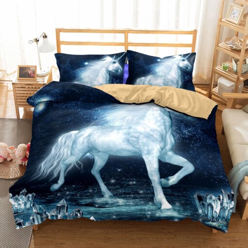 Bedding Bedding 3D Unicorn Printed Bedding Sets Duvet Cover Set