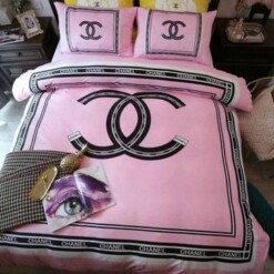 Chanel Pink 14 Bedding Sets Duvet Cover Sheet Cover Pillow Cases Luxury Bedroom Sets