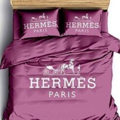 Herms Prune 11 Bedding Sets Duvet Cover Sheet Cover Pillow Cases Luxury Bedroom Sets