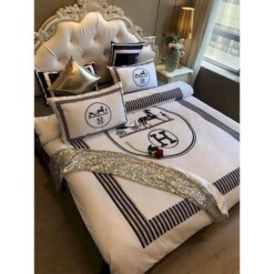 Luxury Brand Hermes Paris Bedding Set 3 Pcs 4 Pcs