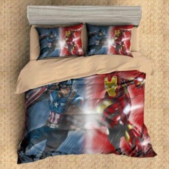 Captain America Vs Iron Man Duvet Cover Bedding Set