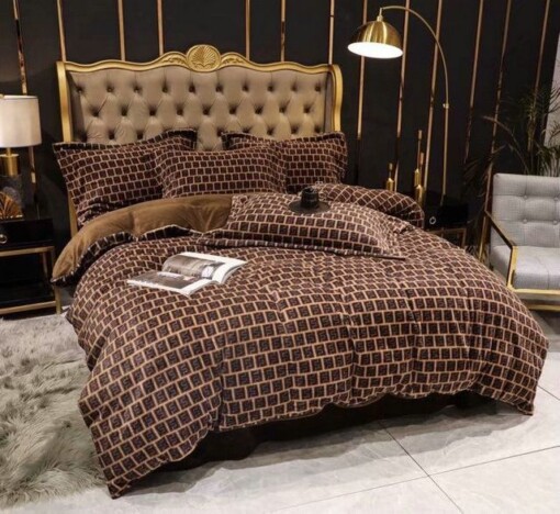 Luxury Fendi Roma Luxury Brand Type 06 Bedding Sets Duvet Cover Bedroom Sets