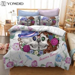 2/3Pcs Cartoon Skull Bedding Set